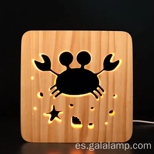 LED creativo 3D Luz nocturna de madera maciza